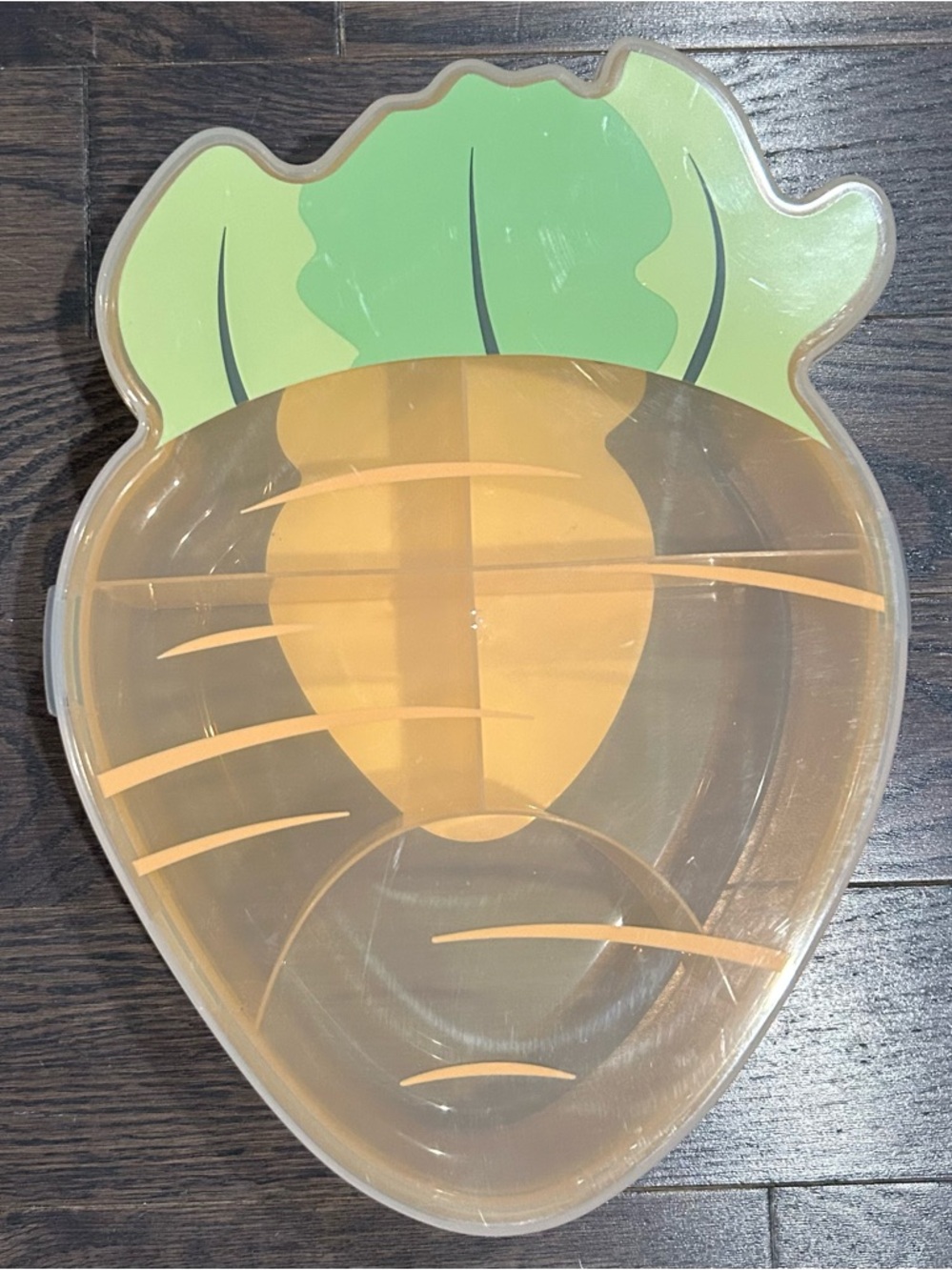 Carrot-Shaped Sectioned Serving Tray - Orange & Green